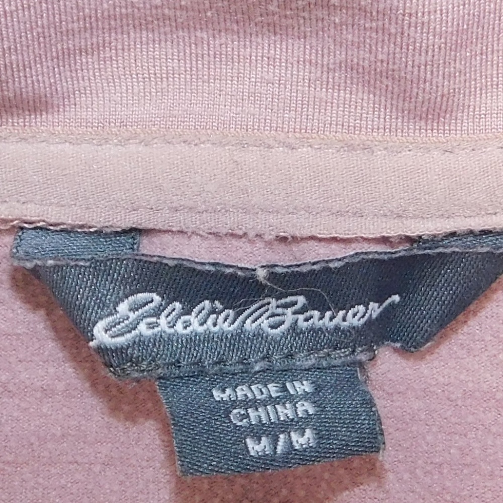 Eddie Bauer 1/4 Zip Pullover | Size M | Mauve Pink | Lightweight Long Sleeve Top - Picture 5 of 5
